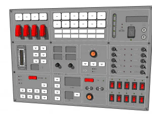 Dashboard 3 control panel with buttons and knobs 3D Model