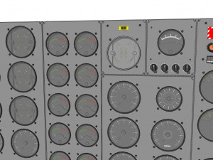 Dashboard 3 control panel with buttons and knobs Model 3D