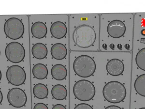 Dashboard 3 control panel with buttons and knobs 3D Model