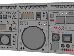 Dashboard 3 control panel with buttons and knobs Model 3D