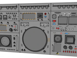 Dashboard 3 control panel with buttons and knobs 3D Model