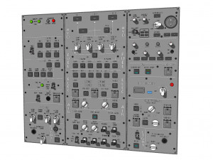 Dashboard 3 control panel with buttons and knobs Model 3D