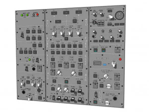 Dashboard 3 control panel with buttons and knobs 3D Model