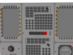 Dashboard 3 control panel with buttons and knobs Model 3D