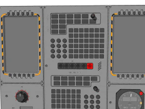 Dashboard 3 control panel with buttons and knobs 3D Model