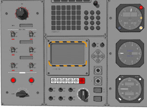 Dashboard 3 control panel with buttons and knobs Model 3D