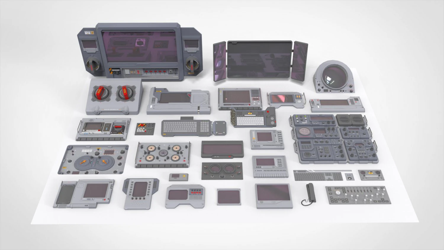 Dashboard 4 sci fi 3D Model .c4d .max .obj .3ds .fbx .stl .blend 