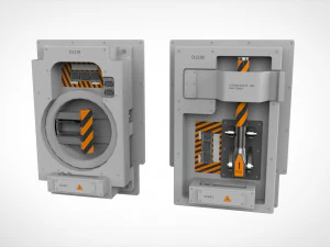 Dashboard 5 control panel with buttons and knobs 3D Model
