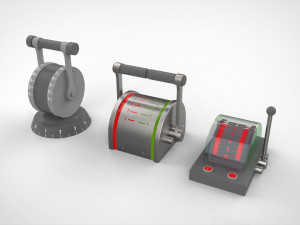 Dashboard 5 control panel with buttons and knobs 3D Model