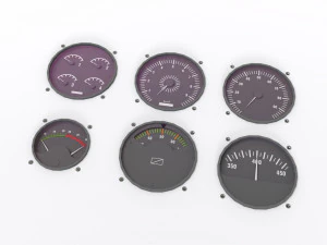 Dashboard 5 control panel with buttons and knobs 3D Model