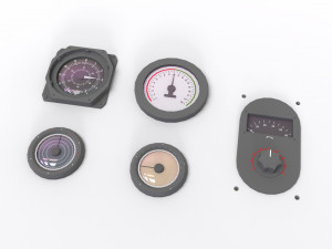 Dashboard 5 control panel with buttons and knobs 3D Model