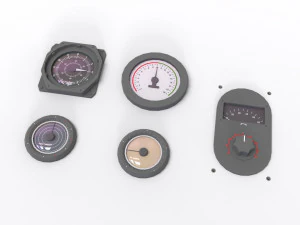 Dashboard 5 control panel with buttons and knobs 3D Model
