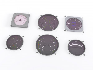 Dashboard 5 control panel with buttons and knobs 3D Model