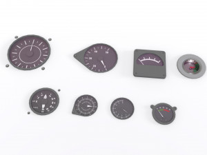 Dashboard 5 control panel with buttons and knobs 3D Model