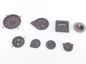 Dashboard 5 control panel with buttons and knobs 3D Model