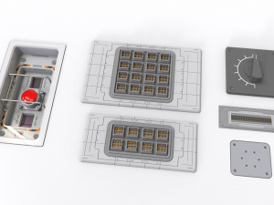 Dashboard 5 control panel with buttons and knobs 3D Model