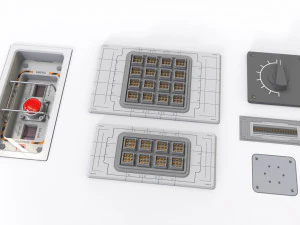 Dashboard 5 control panel with buttons and knobs 3D Model