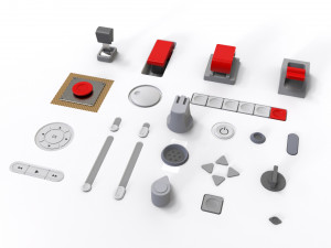 Dashboard 5 control panel with buttons and knobs 3D Model