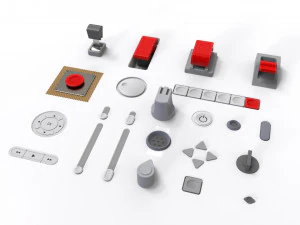 Dashboard 5 control panel with buttons and knobs 3D Model