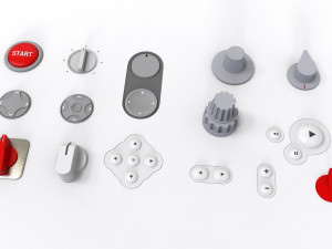 Dashboard 5 control panel with buttons and knobs 3D Model