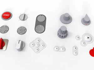 Dashboard 5 control panel with buttons and knobs 3D Model