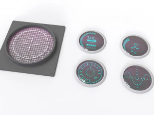 Dashboard 5 control panel with buttons and knobs 3D Model