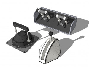 Dashboard 5 control panel with buttons and knobs 3D Model