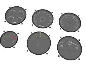 Dashboard 5 control panel with buttons and knobs 3D Model