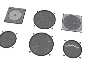 Dashboard 5 control panel with buttons and knobs 3D Model