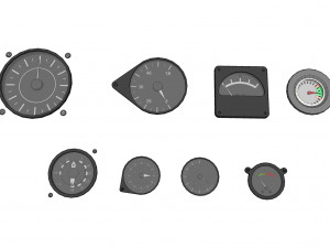 Dashboard 5 control panel with buttons and knobs 3D Model