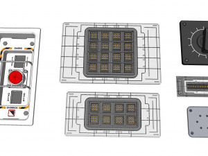 Dashboard 5 control panel with buttons and knobs 3D Model