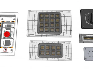 Dashboard 5 control panel with buttons and knobs 3D Model