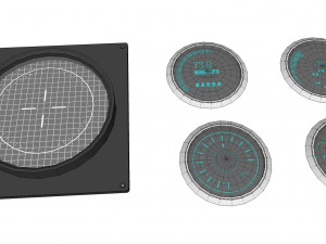 Dashboard 5 control panel with buttons and knobs 3D Model