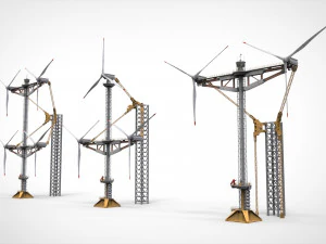 Sci-Fi Wind turbine 1 3D Model
