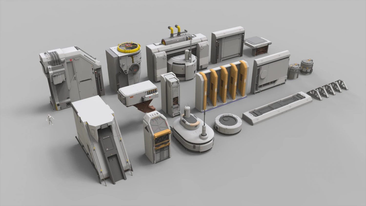 Sci-fi Architecture kitbash 46 3D Model .c4d .max .obj .3ds .fbx .stl .blend 
