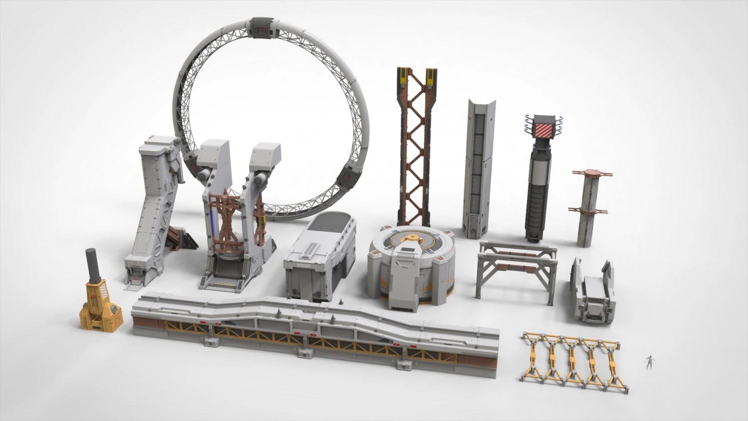 Sci-fi Architecture kitbash 47 3D Model .c4d .max .obj .3ds .fbx .stl .blend 