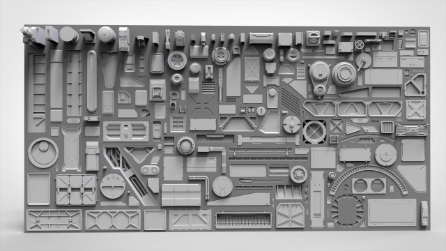 Sci fi trim sheets 3 3D 모델 .c4d .max .obj .3ds .fbx .stl .blend 