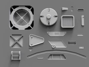 Sci fi trim sheets 3 3D Model