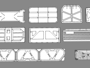 Sci fi trim sheets 3 3D 모델