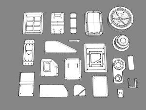 Sci fi trim sheets 3 3D Model