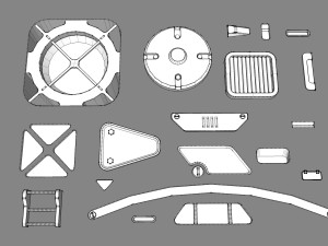 Sci fi trim sheets 3 3D 모델