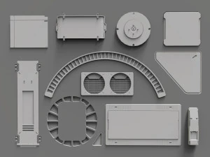 Sci fi trim sheets 3 3D Model
