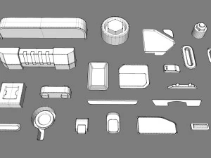 Sci fi trim sheets 3 3D Model