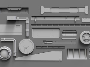 Sci fi trim sheets 3 3D 모델