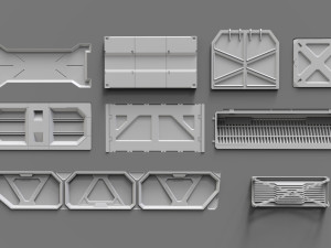 Sci fi trim sheets 3 3D 모델