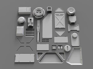 Sci fi trim sheets 3 3D Model