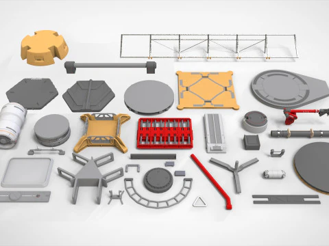 Sci-Fi architecture Elements collection 33 3D Model