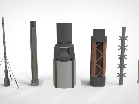 Sci-Fi architecture Elements collection 33 3D Model