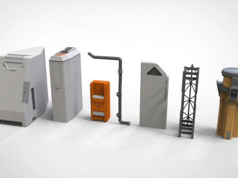 Sci-Fi architecture Elements collection 33 3D Model