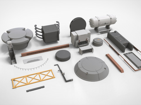 Sci-Fi architecture Elements collection 33 3D-Modell
